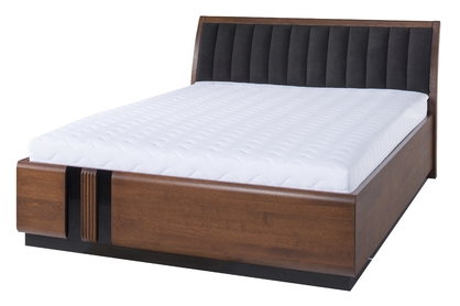 Łóżko Porti 76 z tapicerowanym zagłówkiem 160x200 cm - dąb antyczny/carabu 33