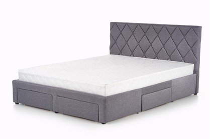 Tapicerowane łóżko z szufladami Betina 160x200 - popiel