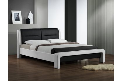 Łóżko tapicerowane Cassandra 120X200 - biały / czarny