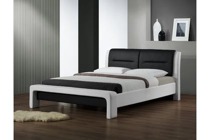 Łóżko sypialniane Cassandra 160X200 biało-czarne
