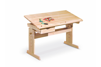 Drewniane biurko dla dziecka Julia z regulacją wysokości 110 cm - sosna