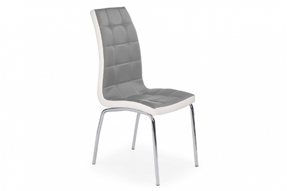 Tapicerowane krzesło K186 z metalowymi nogami - popielaty / biały