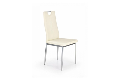 Krzesło tapicerowane do jadalni K202 z metalowymi nogami - kremowy