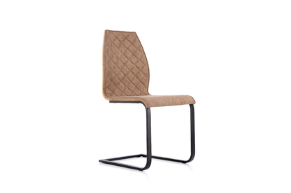 Krzesło tapicerowane K265 - czarny / brązowy / dąb miodowy