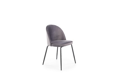 K314 krzesło nogi - czarne, tapicerka - c. popielaty