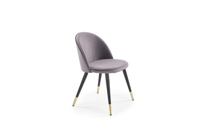 K315 krzesło nogi - czarny / złoty, tapicerka - c. popiel