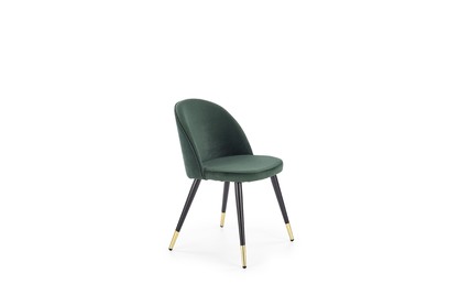 K315 krzesło nogi - czarny / złoty, tapicerka - c. zielony