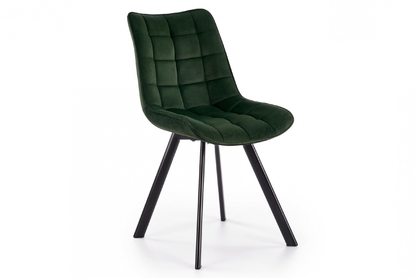 Krzesło tapicerowane K332 na metalowych nogach - ciemny zielony / czarne nogi