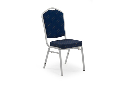 K66S krzesło niebieski, stelaż srebrny