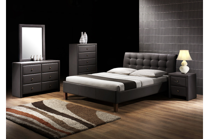 Łóżko tapicerowane Samara 160x200 - czarny