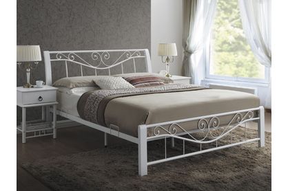 Klasyczne łóżko Parma 160x200 - biały