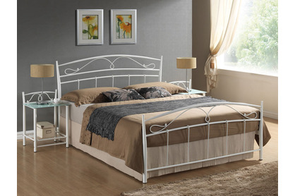 Klasyczne łóżko Siena 140x200 - biały