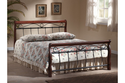 Łóżko tapicerowane Venecja 160x200 - antyczna czereśnia