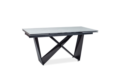 Stół rozkładany Cavalli II - biały marmur/czarny