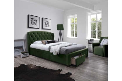 Łóżko tapicerowane Sabrina 160X200 ciemny zielony