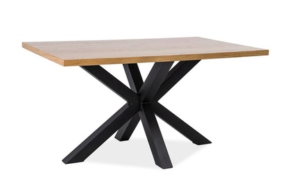 Stół Cross 150x90 - lity dąb/czarny 