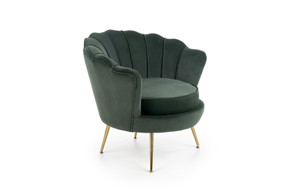 AMORINITO fotel wypoczynkowy ciemny zielony / złoty