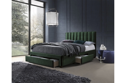 GRACE łóżko z szufladami ciemny zielony velvet