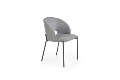 Krzesło tapicerowane K373 na metalowych nogach - popielaty