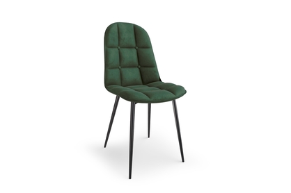 Nowoczesne krzesło tapicerowane K417 z metalowymi nogami - ciemny zielony velvet