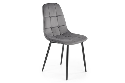 Nowoczesne krzesło tapicerowane K417 - popielaty velvet