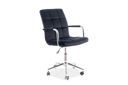 Fotel biurowy Q-022 Velvet - czarny / Bluvel 19 