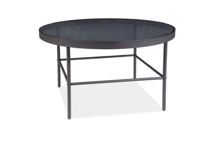 Okrągły stolik kawowy Vanessa 80 cm - transparentny szary / czarny