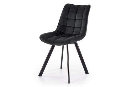 Krzesło tapicerowane K332 na metalowych nogach - czarny / czarne nogi