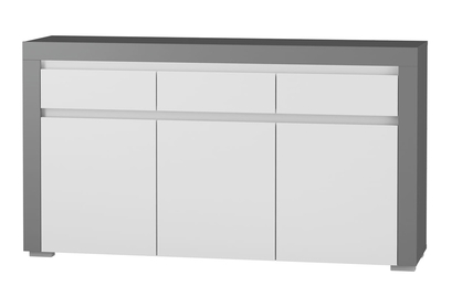 Komoda trzydrzwiowa z szufladami Alabama ABK-1 Biały mat / Szary mat