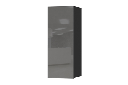 Jednodrzwiowa szafka wisząca Helio 08 - 35 cm - czarny / szare szkło