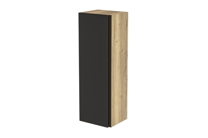 Wisząca szafka Loftia pionowa z trzema półkami 40 cm - artisan / czarny mat