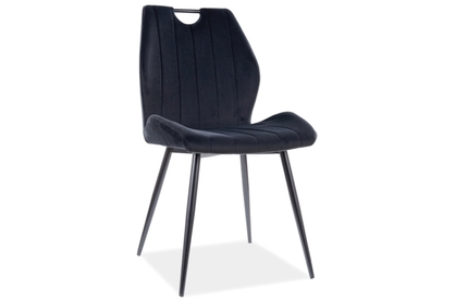 Krzesło tapicerowane Arco Velvet - czarny Bluvel 19 / czarne nogi