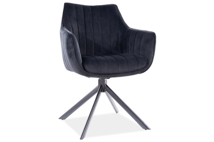 Krzesło tapicerowane Azalia Velvet - czarny / Bluvel 19 / czarne nogi