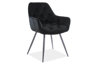 Krzesło tapicerowane Cherry z metalowymi nogami - czarny / Matt Velvet 99 / czarne nogi