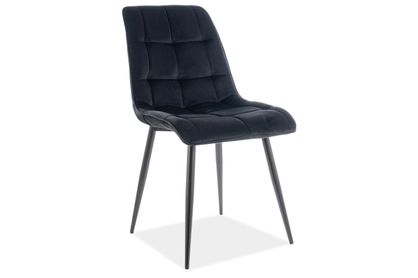 Krzesło tapicerowane Chic - czarny / Matt Velvet 99 / czarne nogi