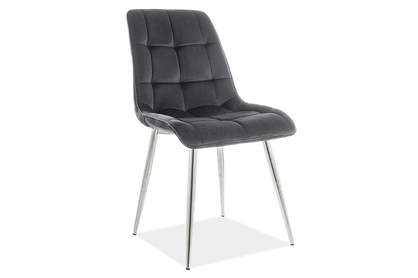 Krzesło tapicerowane Chic Velvet - czarny Bluvel 19 / nogi chrom