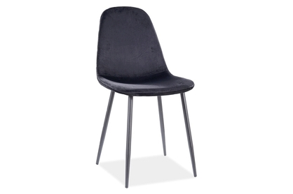 Krzesło tapicerowane Fox Velvet - czarny
