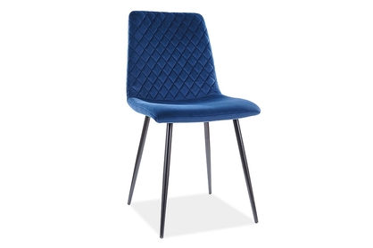 Krzesło tapicerowane Irys Velvet - granatowy Bluvel 86 / czarne nogi