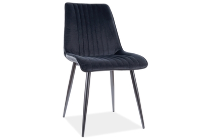 Krzesło tapicerowane Kim Velvet - czarny / Bluvel 19 / czarne nogi