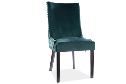Krzesło tapicerowane Leon Velvet - zielony Bluvel 78 / czarne nogi