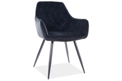 Krzesło tapicerowane Linea Velvet - czarny Bluvel 19 / czarne nogi