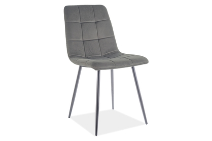 Krzesło tapicerowane Mila - szary / Matt Velvet 85 / czarne nogi