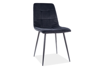 Krzesło tapicerowane Mila Velvet - czarny / Bluvel 19 / czarne nogi