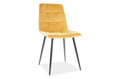 Krzesło tapicerowane Mila Velvet - curry Bluvel 68 / czarne nogi
