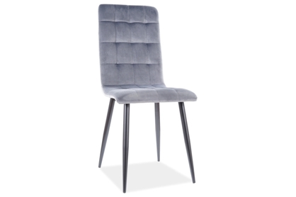 Krzesło tapicerowane Otto Velvet - szary / Bluvel 14 / czarne nogi