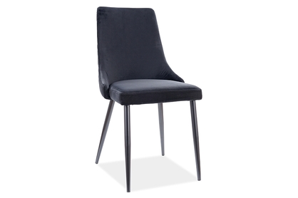 Krzesło tapicerowane Piano B Velvet - czarny Bluvel 19 / czarne nogi