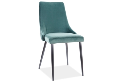 Krzesło tapicerowane Piano B Velvet - zielony / Bluvel 78 / czarne nogi