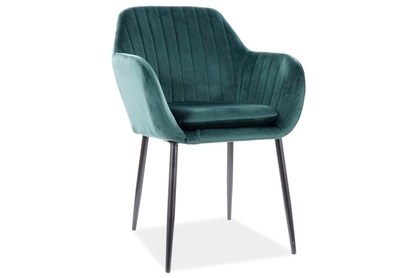Krzesło tapicerowane Wenus Velvet - Bluvel 78 / zielony / czarne nogi