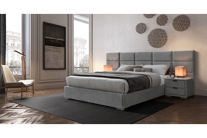 Tapicerowane łóżko sypialniane Levanter 160x200 - popielaty