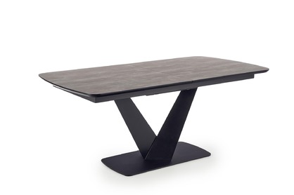 VINSTON stół rozkładany, blat - ciemny popiel / czarny, nogi - czarny